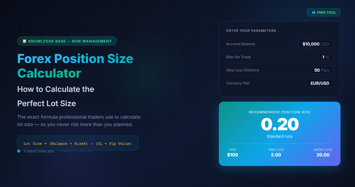 Forex Position Size Calculator tradecodelabs