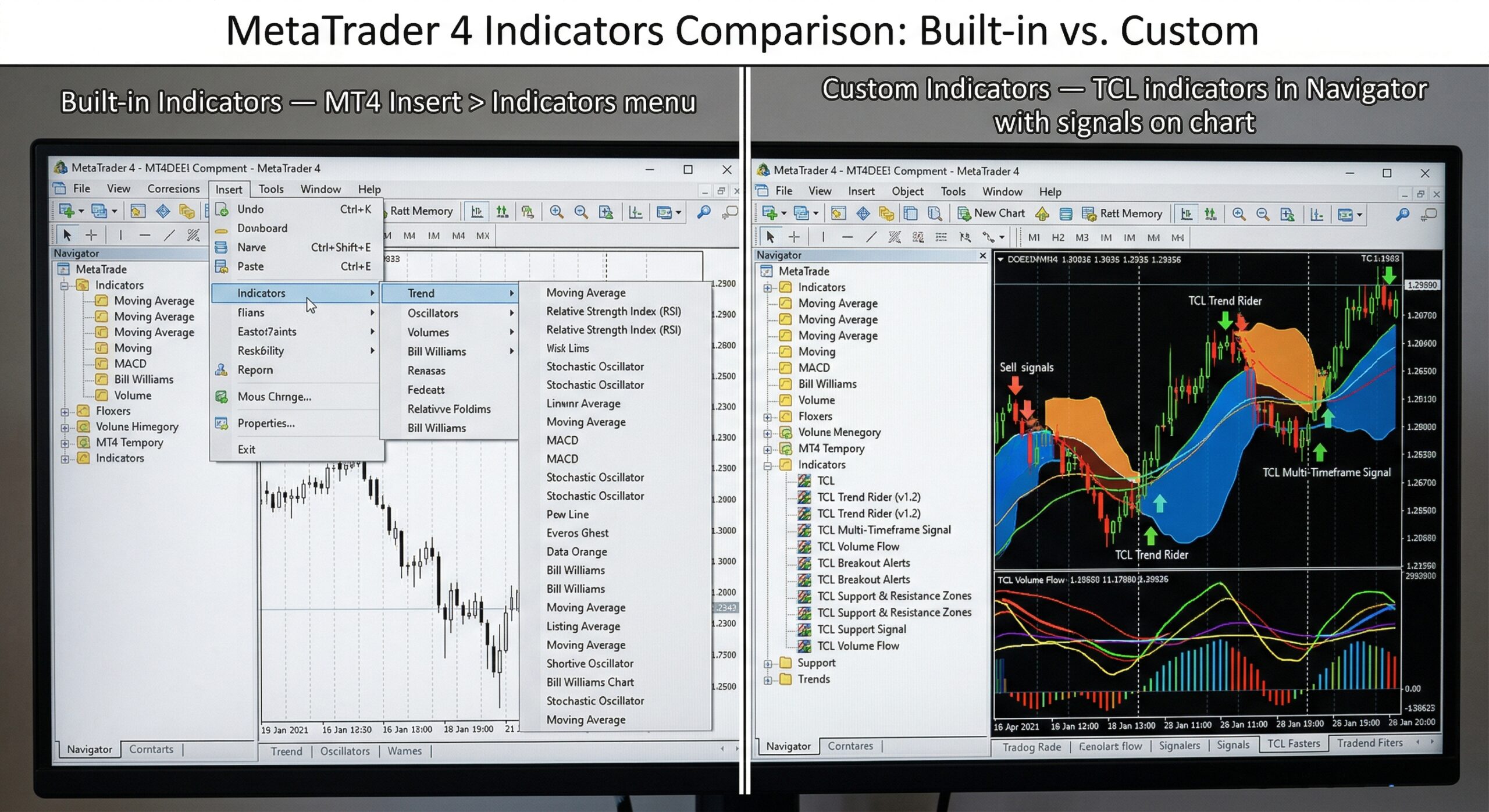 MT4 built-in indicators vs custom indicators comparison